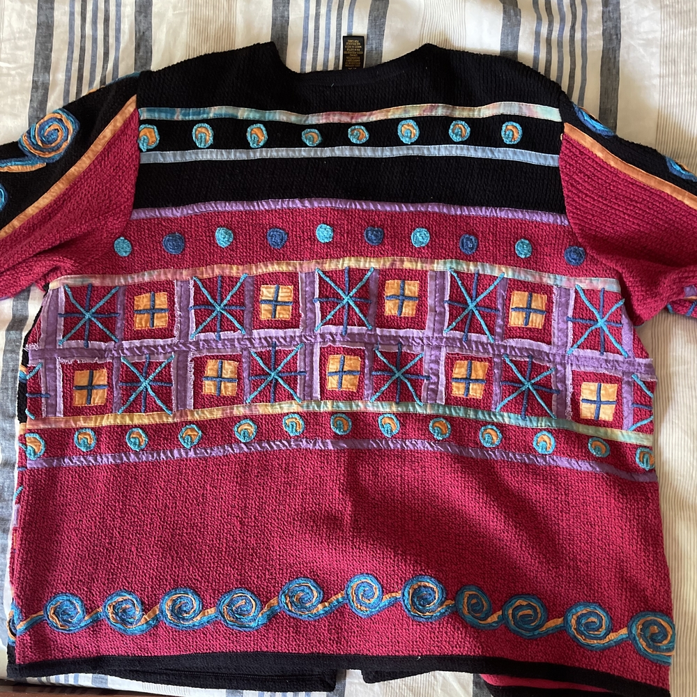 Artistic Multicolor Cardigan Sweater